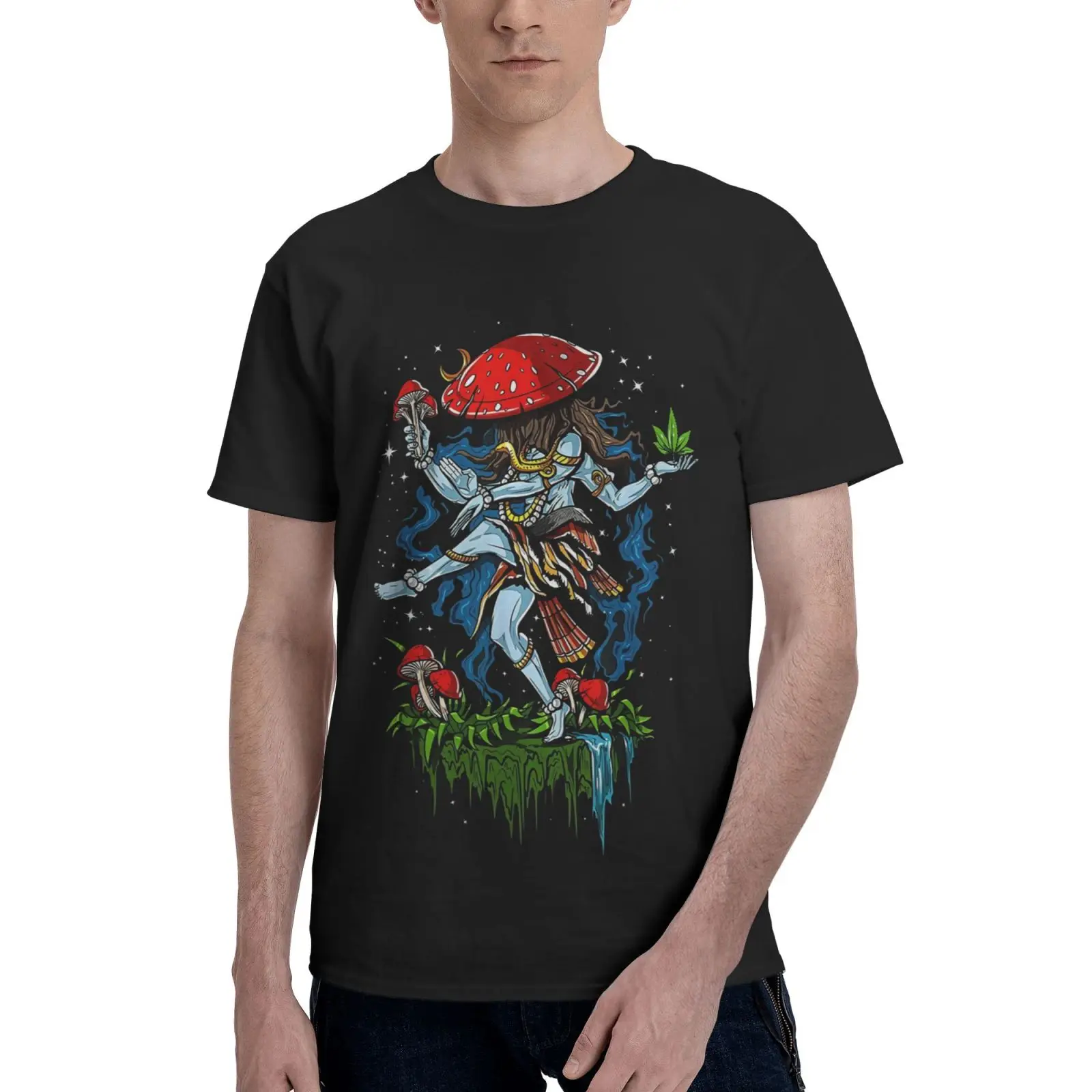 

Psychedelic Magic Mushroom God Shiva Oversized T-Shirt T Shirt Top Men's Shirts Anime Clothes Men Anime Clothes Couples T-Shirt