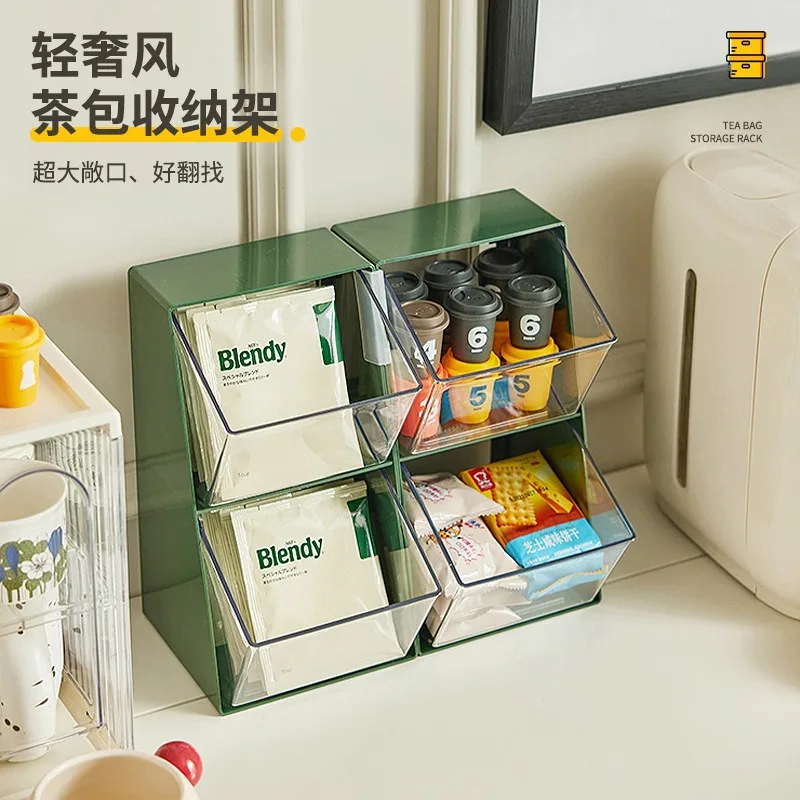 

Tea bag storage rack, coffee and milk tea classification and organization, acrylic storage rack, transparent and dustproof offic