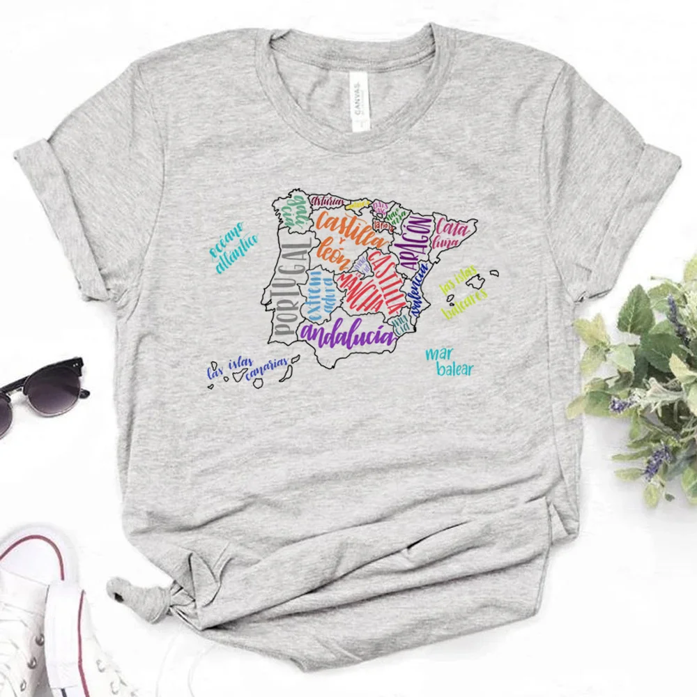 

Испанские футболки для женщин Y2K манга комикс футболка для девушек аниме одежда