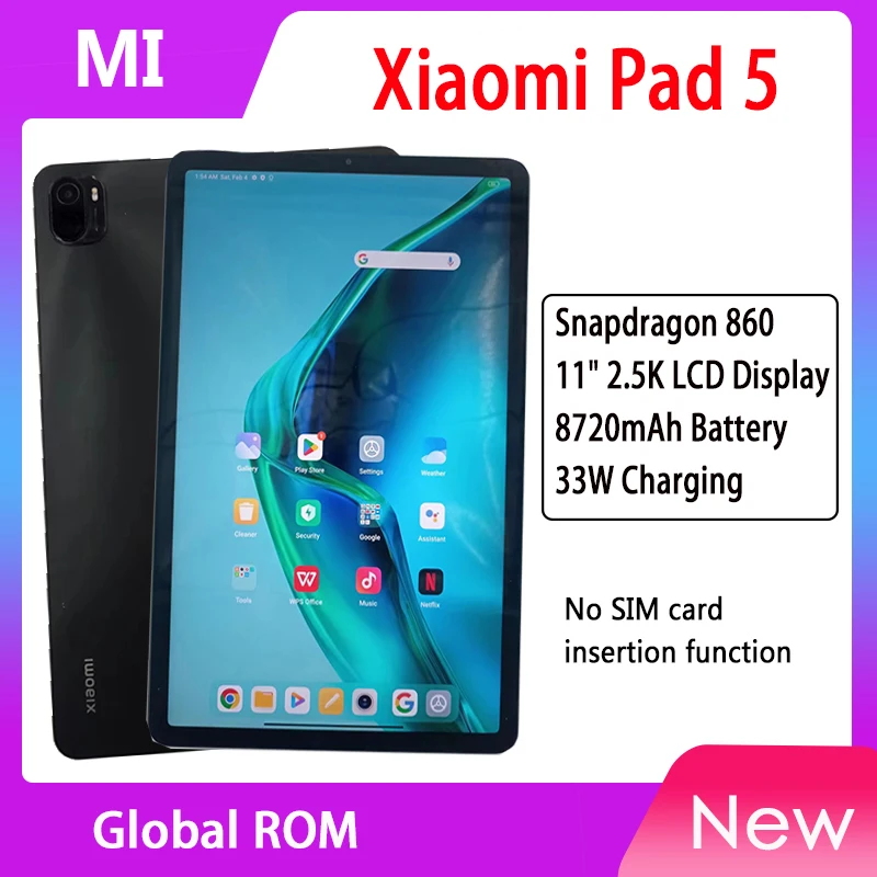 

Планшет Xiaomi Pad 5 с глобальной прошивкой, 128 Гб ПЗУ, экран 11 дюймов 2,5 K, процессор Snapdragon 860, планшет 5, камера 13 МП, аккумулятор 8720 мАч, MiPad 5