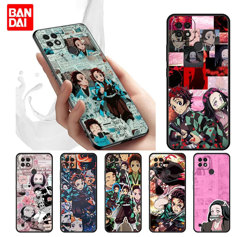 

Japan Demon Slayer Anime Case for Realme Ｃ21 C21Y C25 C25s C15 C11 C3 C20 5 6 7i 8i 8 8Pro Narzo30A Capinha Cover Silicone