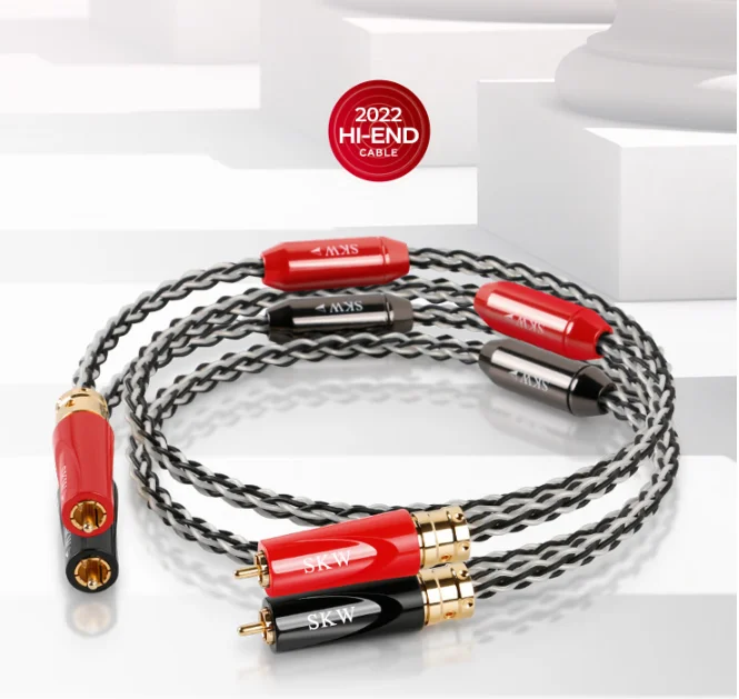 SKW 22-й флагманский аудиокабель 2RCA на 2RCA с двойной головкой лотоса, красный и белый, с посеребрением, сигнальный кабель, декодирование CD Po