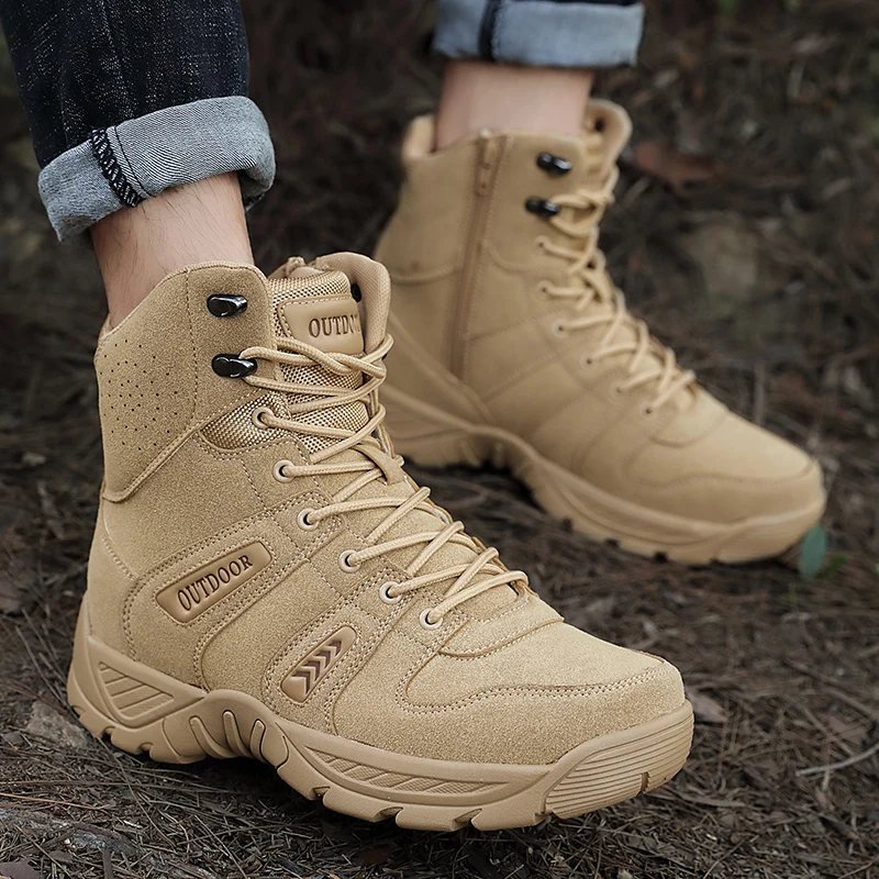 Outdoor Waterproof Tactical Boots Military For Men Keep Warm Snow Botas Hombre Winter Boots Anti-skid Winter Boots Hiking Shoes