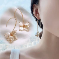 ins hot sweet ivory shell pendant earring girls dangle earrings ol women lady ear hook jewelry