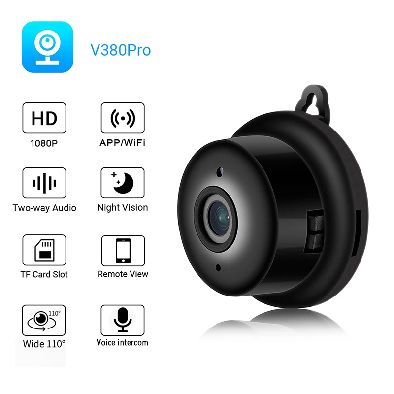 

HD 1080P WiFi IP Night Vision Security Micro Camera Home Smart CCTV Motion Detection Video DVR Camcorder V380 Pro Mini Camera
