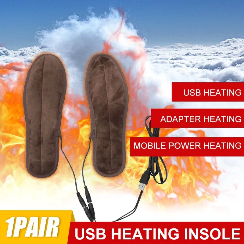 

USB Heated Insole Men Winter Outdoor Thermal Shoe Inserts Women Feet Warm Sock Pad Mat Unisex Electrically Heating Insoles