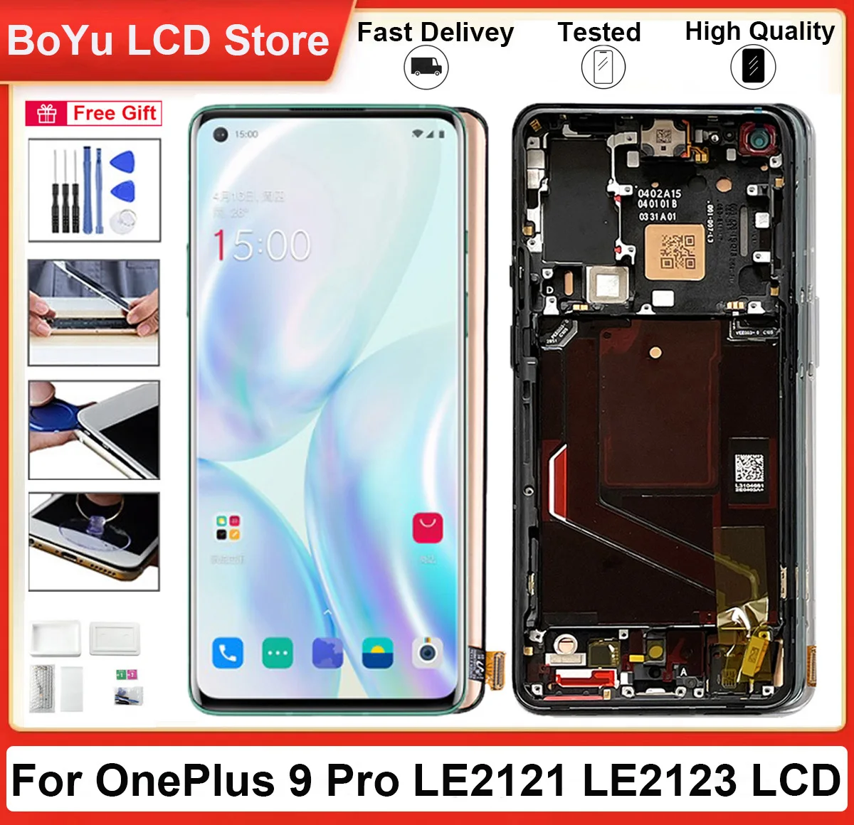6 7-дюймовый оригинальный протестированный AMOLED-экран для OnePlus 9 Pro LE2121 LE2125 LE2123 LE2120