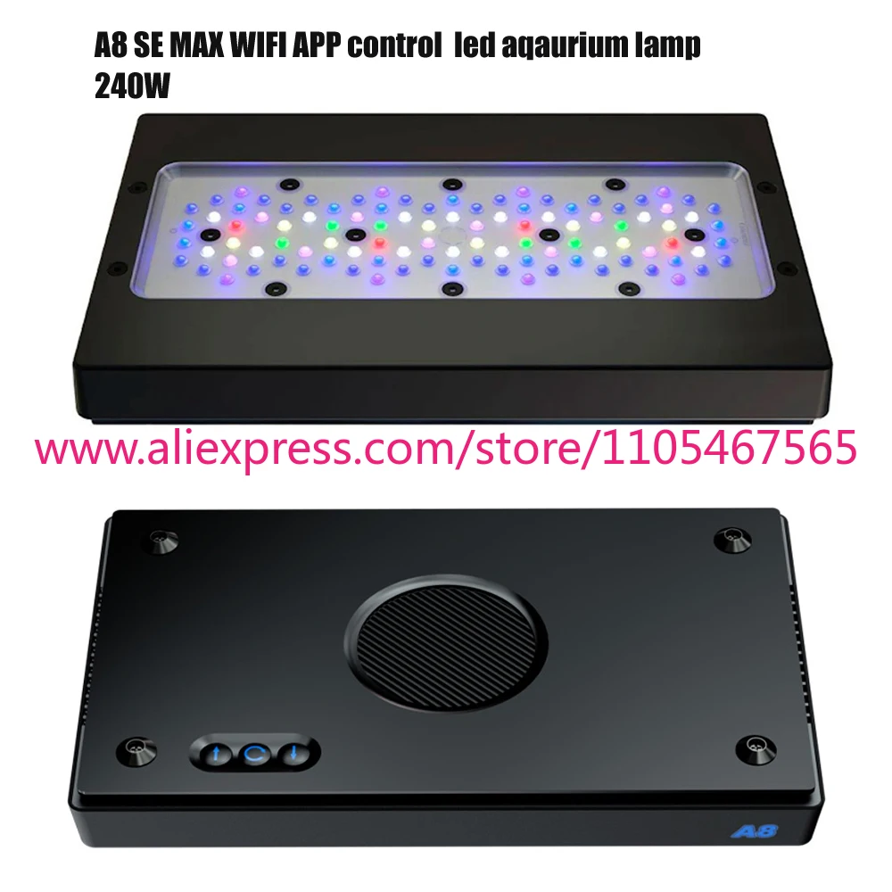 Фото 1 шт. Новая светодиодная лампа для морского аквариума 240W A8SE II Max Blue 2.0 Generation Full Spectrum с управлением через приложение, программируемая, для кораллов и рыб. №2
