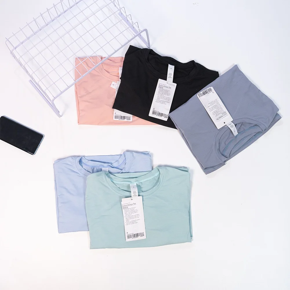 Lulu-Ladies short t-shirt breathable modal loose high elastic speed dry sports short sleeve yoga clothes