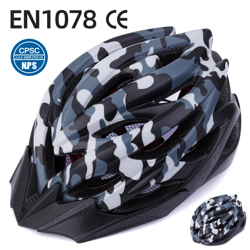 

BATFOX Bicycle Helmet with Taillight Ultralight Men Women MTB Road Bike Integrally-molded Comfort EPS Mountain Helmet 56-59cm