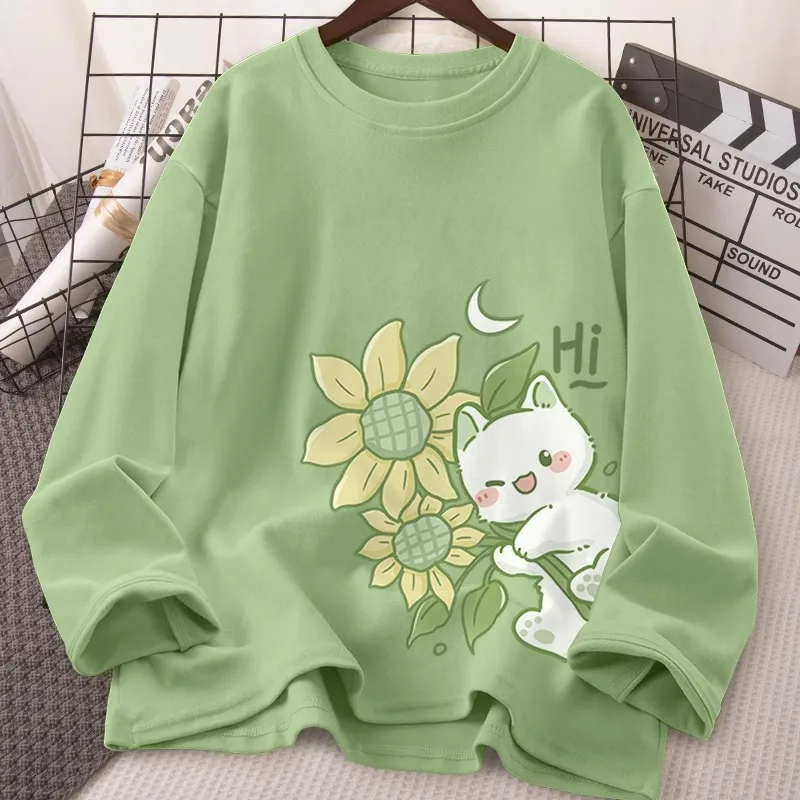 Student Long sleeves Shirt Women's Autumn Clothing HEATTECH Bottoming Early Top 2024 New Women clothes Lo...