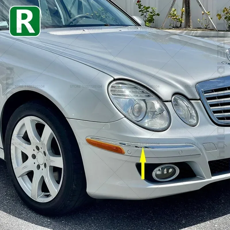 

Для 2007-2009 W211 Mercedes Benz E320 E350 E550, E63 AMG Молдинг переднего бампера Хромированная полоса Накладка 2118852321 2118852421