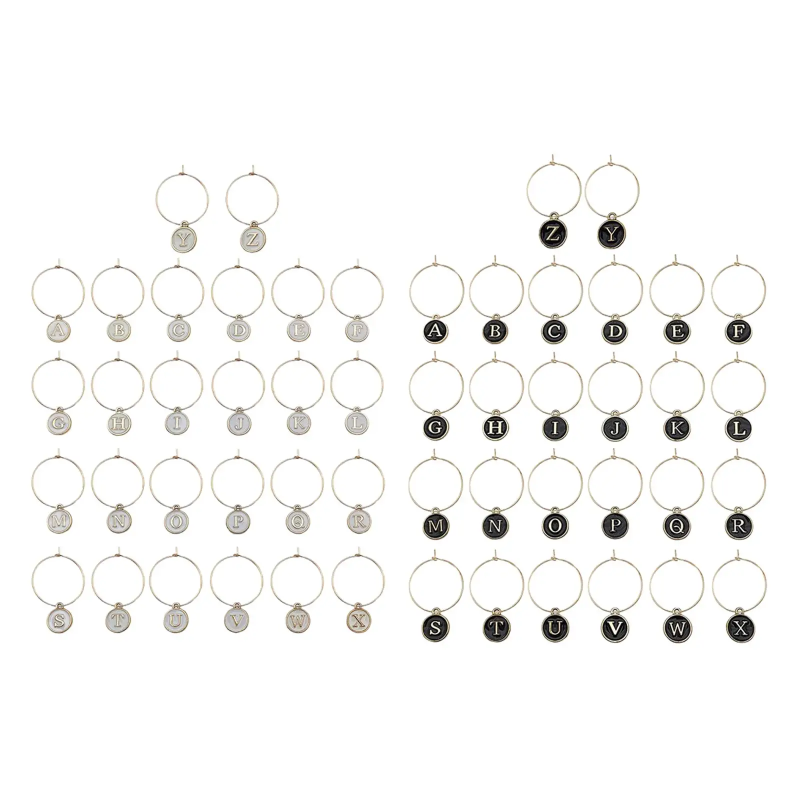 

26x Champagne Wine Glasses Charm Rings Wine Cup Tags Markers Decorations for