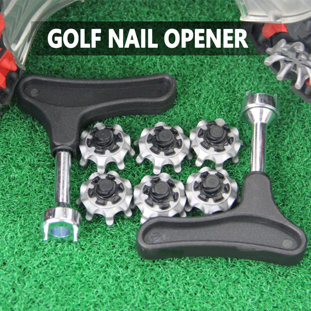 

1pc Golf Spike Wrenches Ratchet Action Shoes Remover Adjustment Tool Stainless Steel Cleats Handle Ripper GOLF Accessories