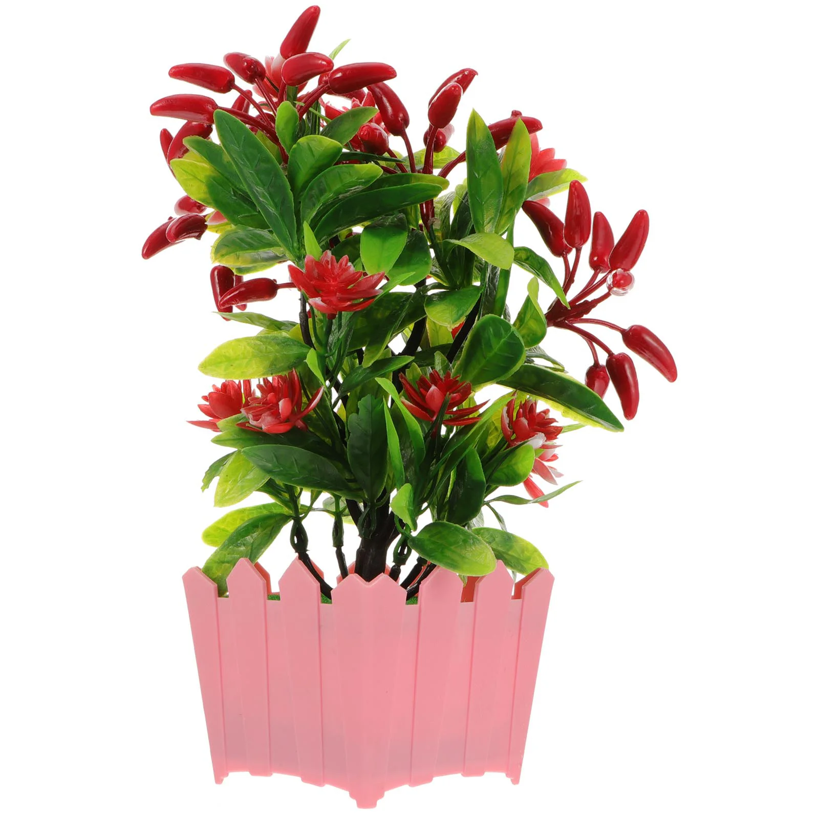 

Artificial Chili Flowerfakepepper Faux Potted Red Mini Bonsai Trees Photography Simulation Fruits Decorvasefruit Tree Tabletop