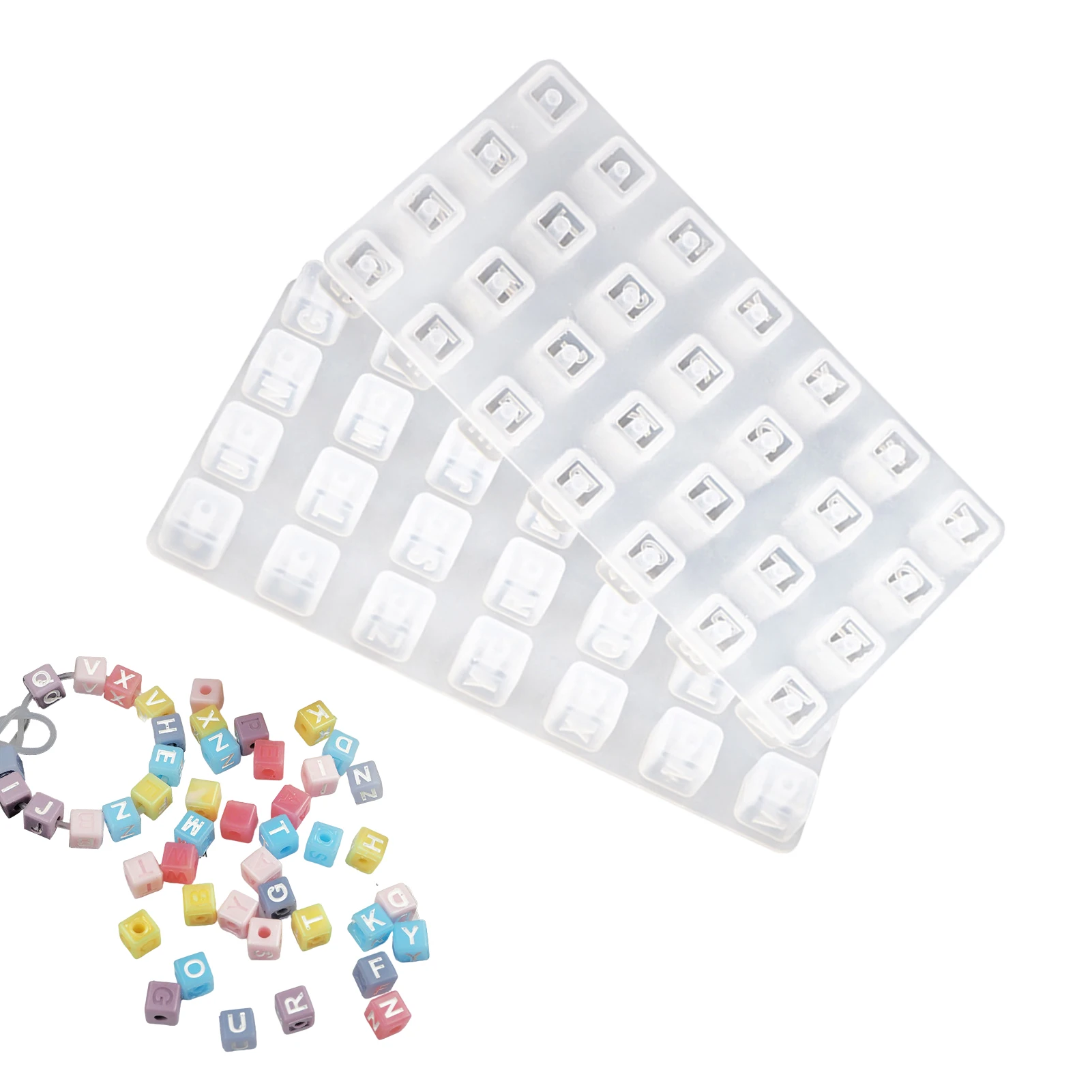 

Resin Letter Bead Molds Letter Cube Resin Jewelry Mold Epoxy Casting Mold For DIY Keychain Pendant Earring Bracelet Jewelry Art