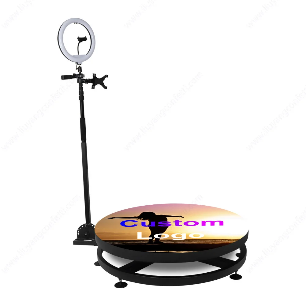 

360 Photo Booth Rotating Machine Photobooth Camera Video Event Parties Automatic 80cm 100cm 115cm Rotation Flight Case Wedding