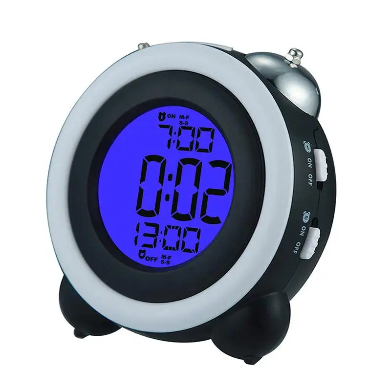 Loud Led Digital Alarm Clock Time Date Display,2 Sets Of Alarm Clocks,blue Light & Snooze Function