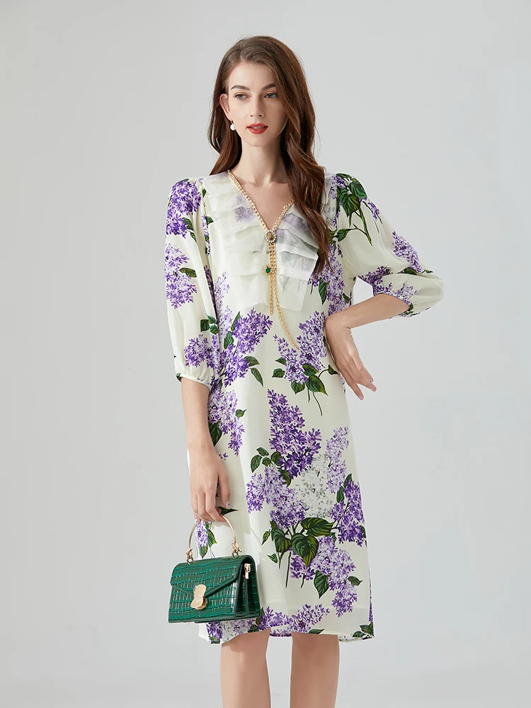 

Женское платье средней длины Svoryxiu, вечерние цветное облегающее вечернее платье с V-образным вырезом, рукавами-фонариками, металлической цеп...