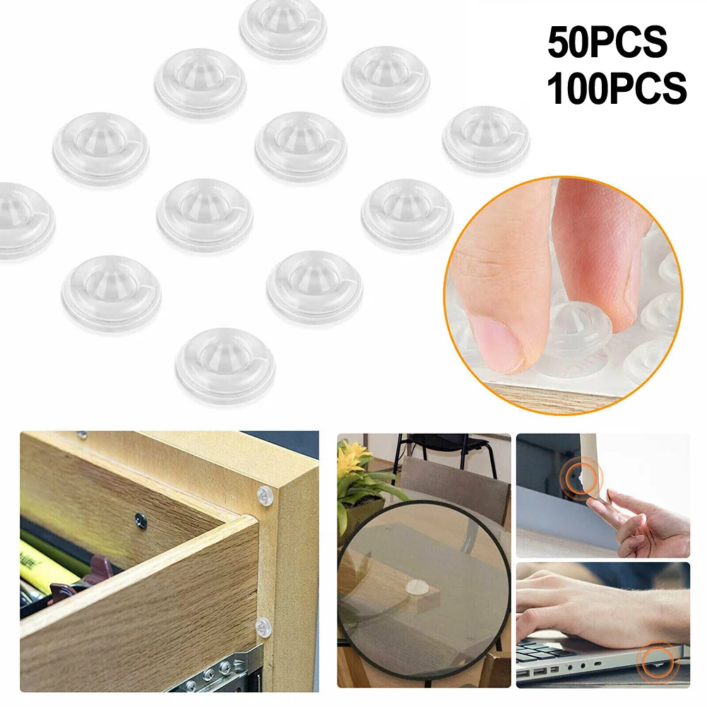 

100/50 PCS Transparent Rubber Pad Self Adhesive Rubber Feet Bumper Pads Adhesive Rubber Feet Glass Anti-collision Particles