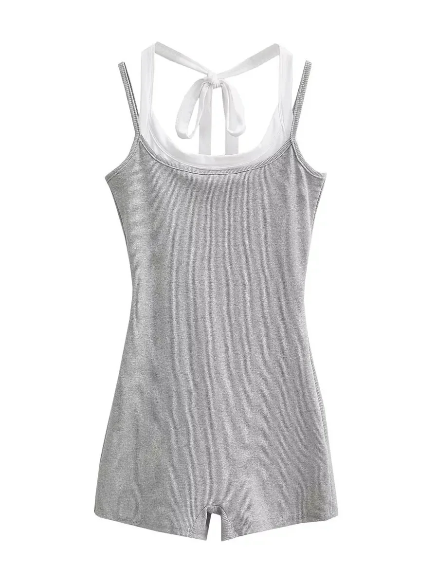 Новые летние тонкие боди с U-образным вырезом контрастного цвета для пикантных