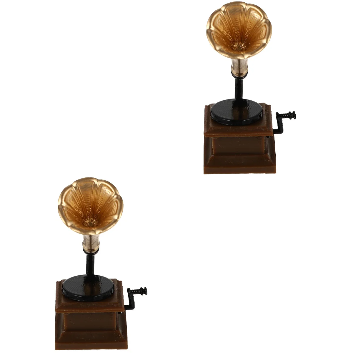 

House Mini Model Vintage Retro Toy Doll Gramophone Gramophone Decorative Vinyl Accessory Crafts Recording Ornaments Model