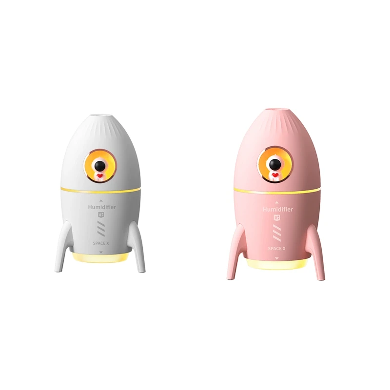 

350Ml Humidifier Astronaut Rocket Humidifier Home Bedroom Mini Aromatherapy Machine Humidifier White