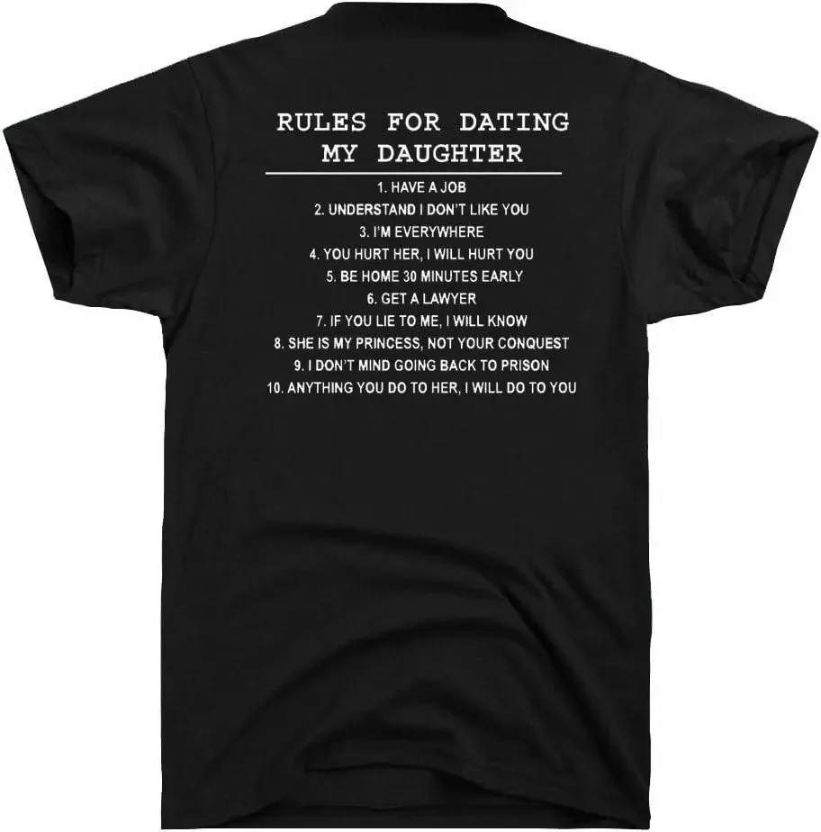 DIRTYRAGZ Men's Top Ten Rules Dads Against Daughters Dating T Shirt