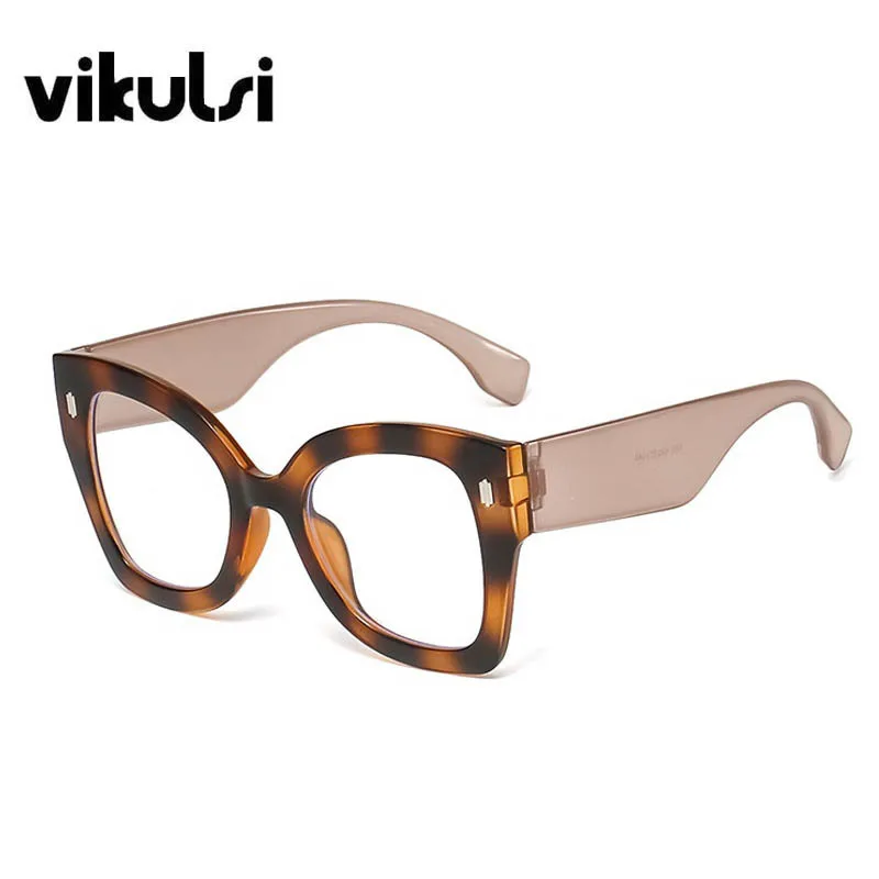 Квадратные винтажные оправы для очков большого размера леопардовые женские