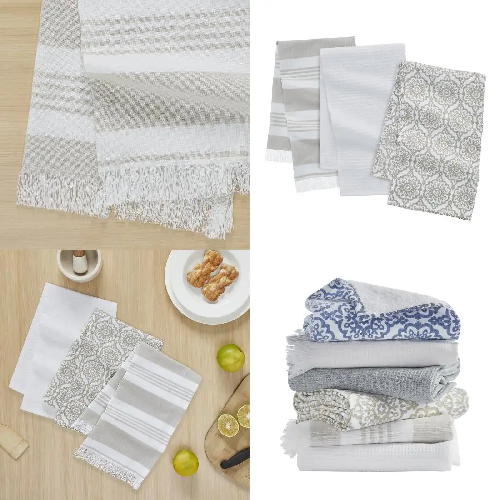 

Inches Soft, Thick, Beige Cotton Kitchen Towels (3-Pack) - Luxurious, Comfortable, Durable, 16x27 Inches