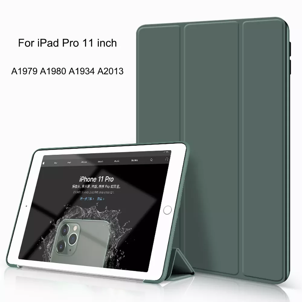

Silicon Case For iPad Pro 11 inch 1st 2018 Funda Soft Smart Case A1979 A1980 A1934 A2013 Protective Shell Magnet Auto Wake Cover