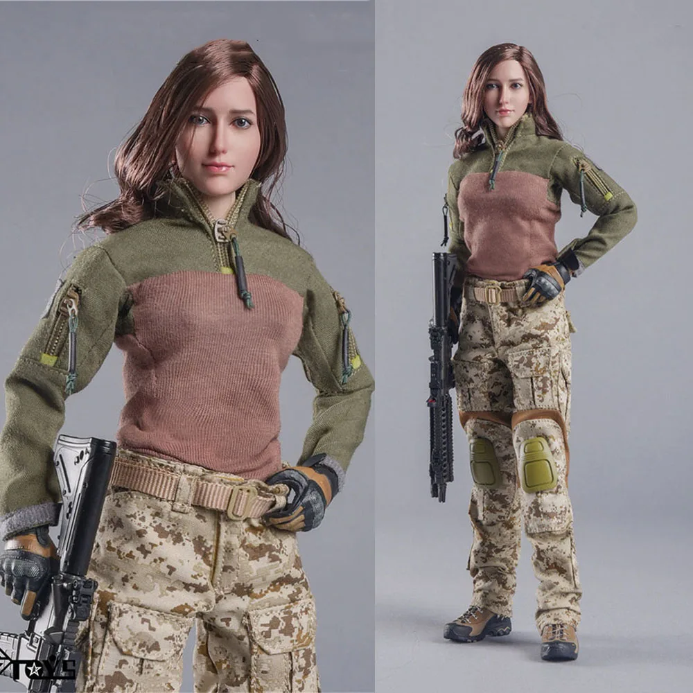 

ASTOYS AS034 1/6 Female USA Seal Combat Suit Camouflage Tactical Clothes Model Fit 12'' Soldier Action Figure Body Dolls