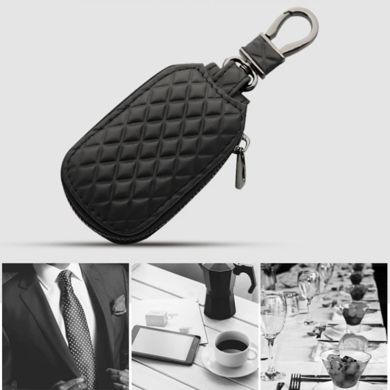 

Universal Leather Car Key Case with Car Logo Business Key Holder Car Key Bag Keychain