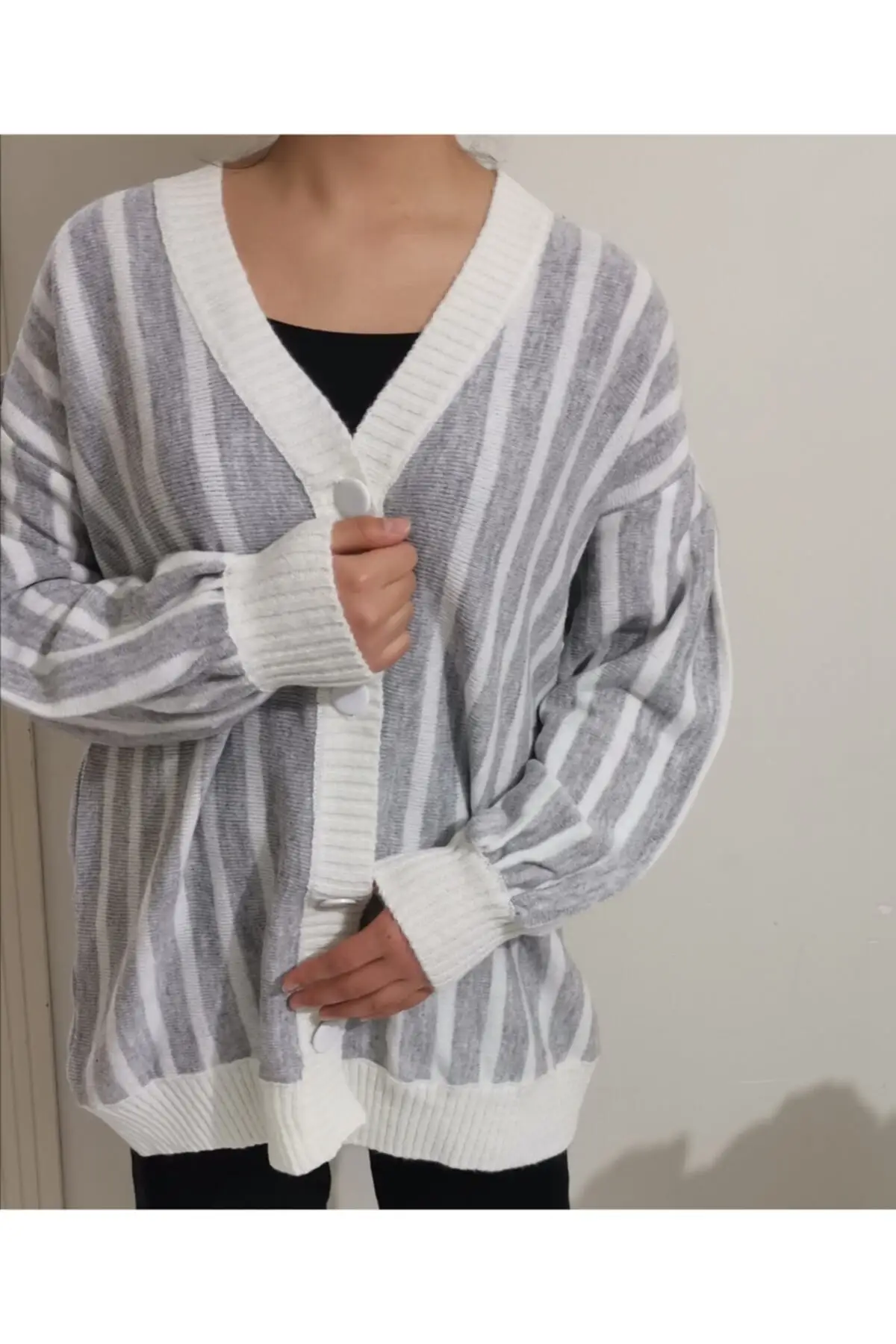 

Women's Cardigan Striped Buttoned Knitted Casual Knitted Quality Fashion Cardigan Sweaters Loose Sweater Sweater Jumper