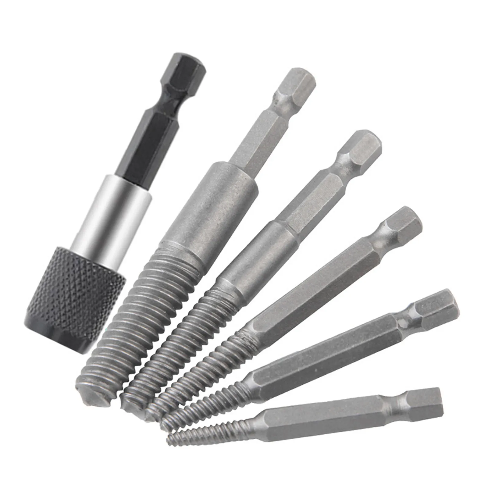 

Screw Extractor Drill Bit Set 6Pcs Damaged Screw Extractor Kit Broken Bolt Remover Sets Drill Bit Set Hand Tools Gadgets Gifts
