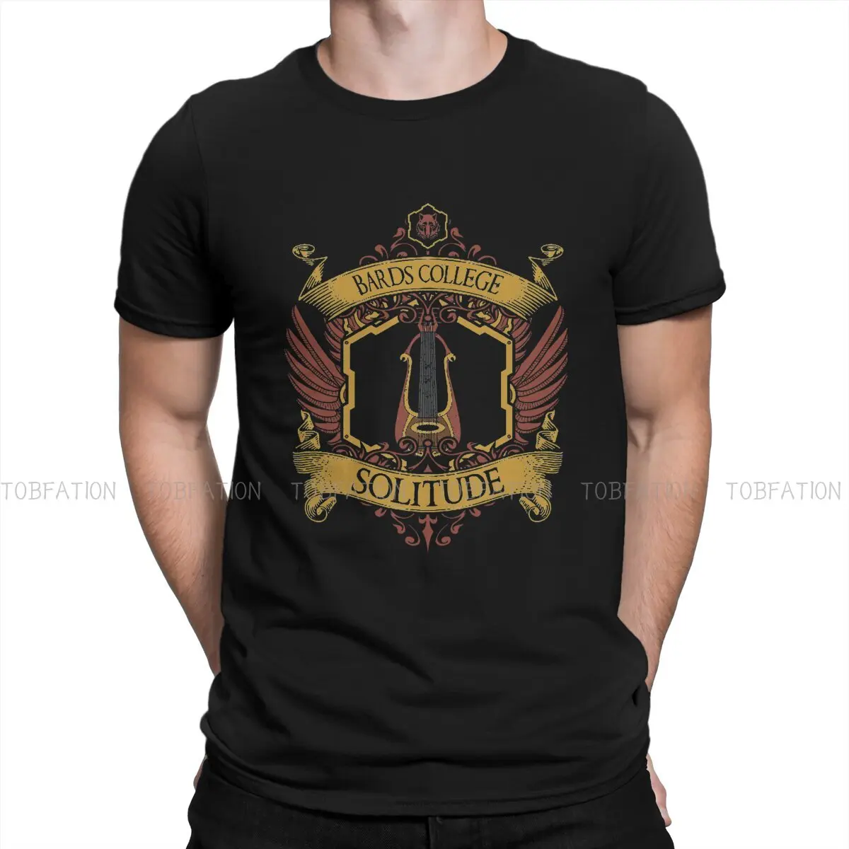 

Футболка Bards с рисунком колледжа, футболка с рисунком старших свитки V Skyrim Alduin The Dragon, уличная одежда, рубашка для отдыха, Мужская футболка, уникальная идея