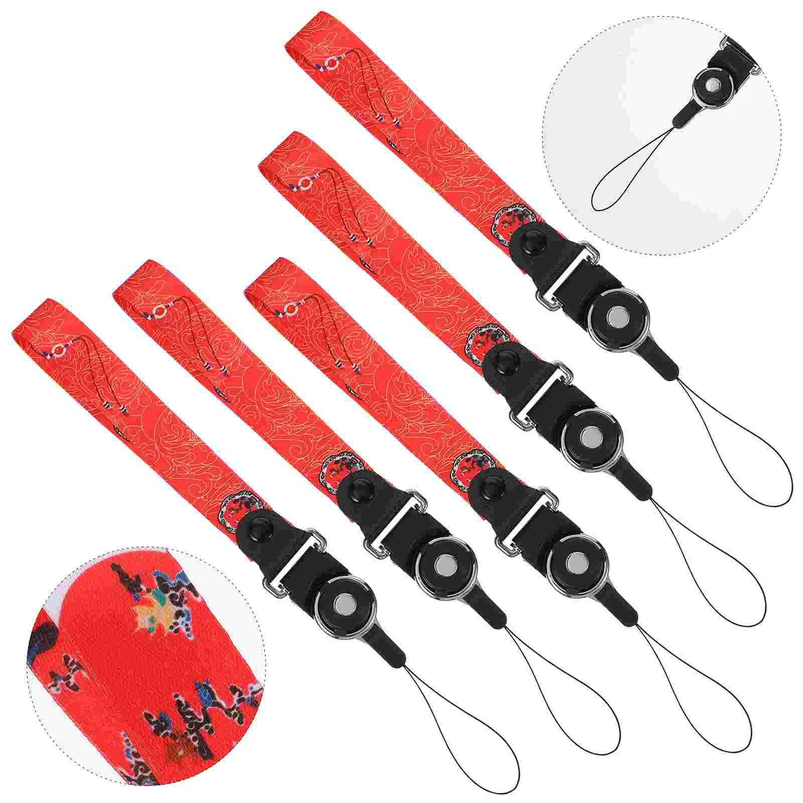 

1 Set 5Pcs Chinese Style Phone Wrist Straps Cellphone Hand Wrist Lanyards