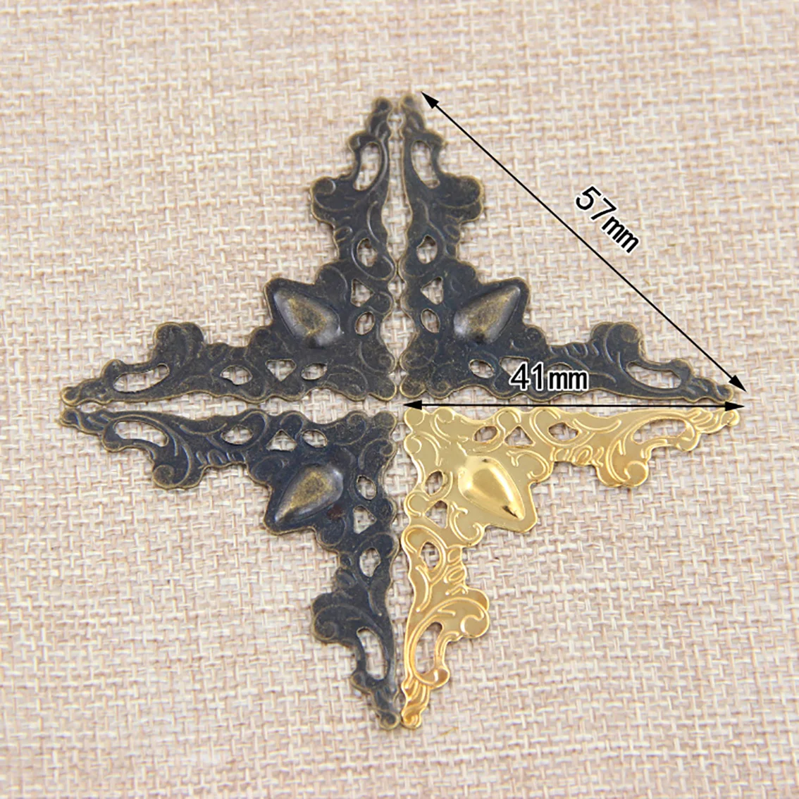 

10Pcs Vintage Corner Protector Patch 41mm DIY Album Book Wooden Box Jewelry Box Pressing Corner Anti-Collision Accessories