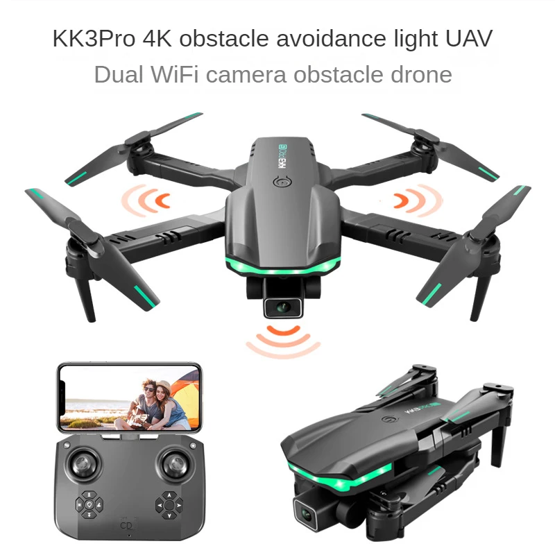 

2022 New KK3 Pro Drone RC Drone Quadcopter RTF with 4K Dual HD Camera Obstacle Avoidance WiFi FPV Altitude Hold Mode Foldable