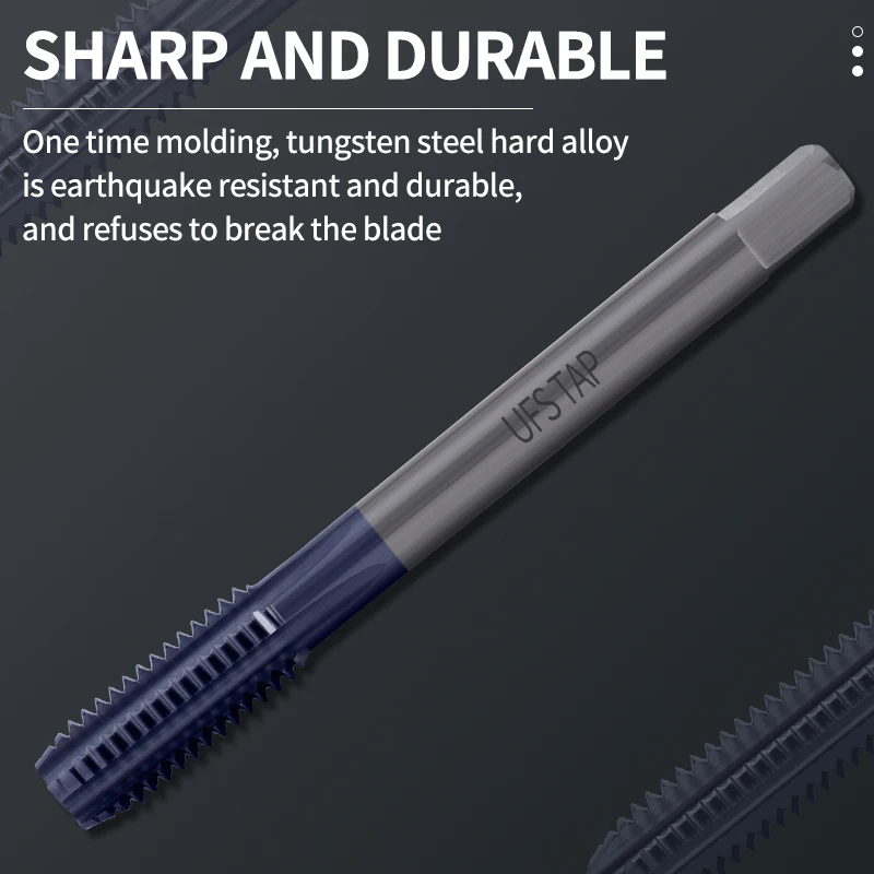 UFS TAP Карбид Вольфрамовая сталь JIS Стандартный прямой рифленый метчик M2 M3 M4 M5 M6 M8 Машинные резьбовые метчики для HRC 55 °   - 62 °