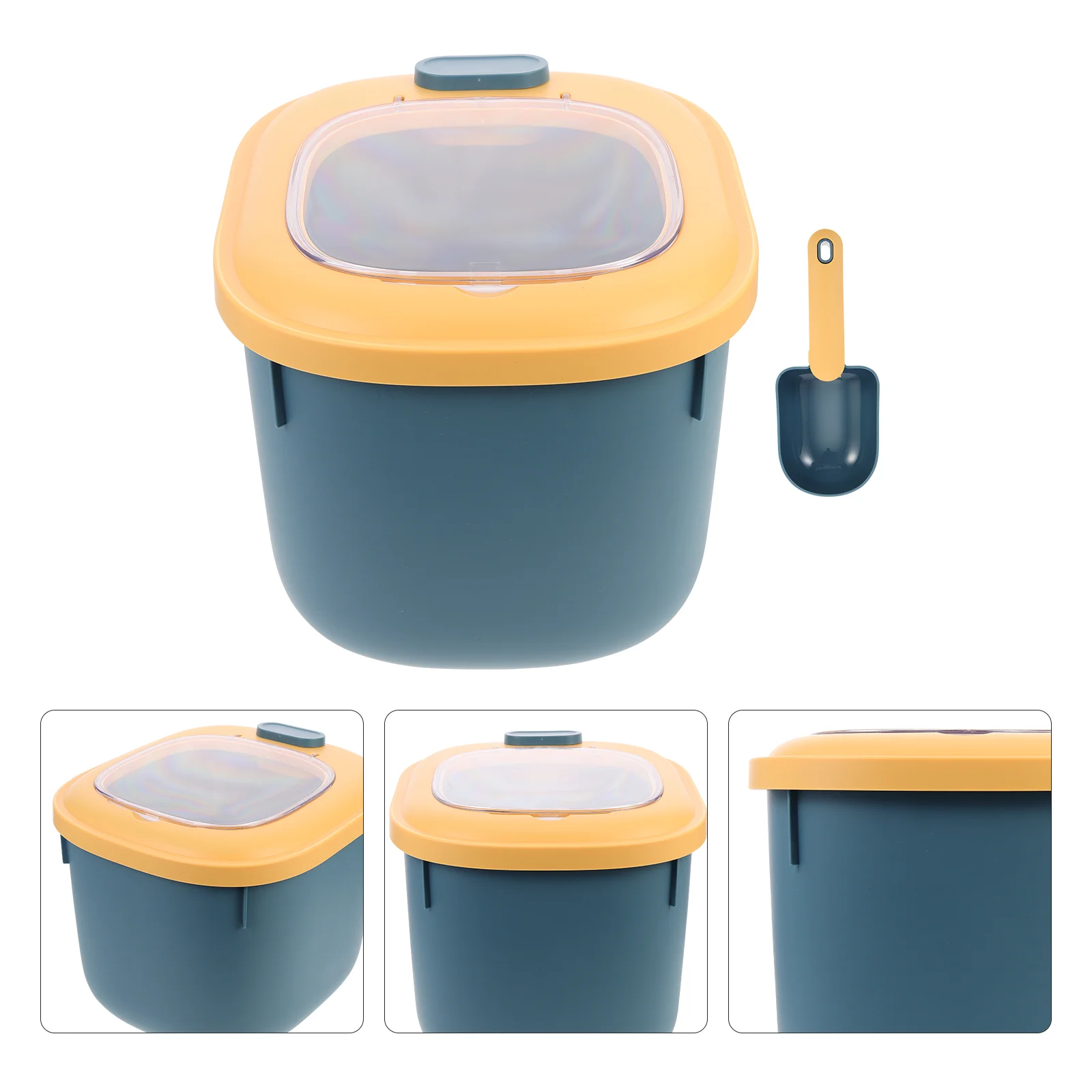 

Rice Storage Containercereal Bucket Box Dispenser Kitchen Grain Containers Bin Pet Dry Airtight Dispensers Pantry Sealed Flour