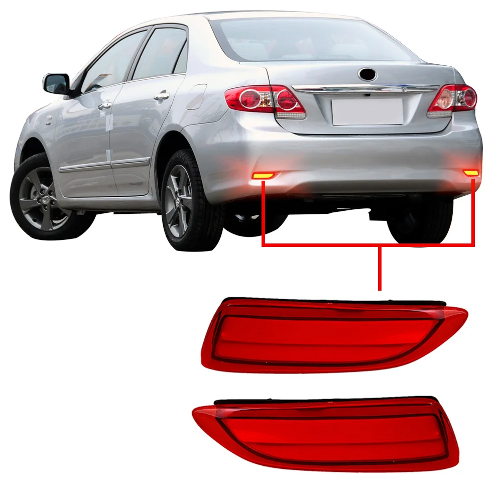 

for Toyota Corolla 2011~2013 LED Rear Bumper Reflector Light Set Driving Brake Fog Signal Lamp Reflective Strips Bulb Accessorie
