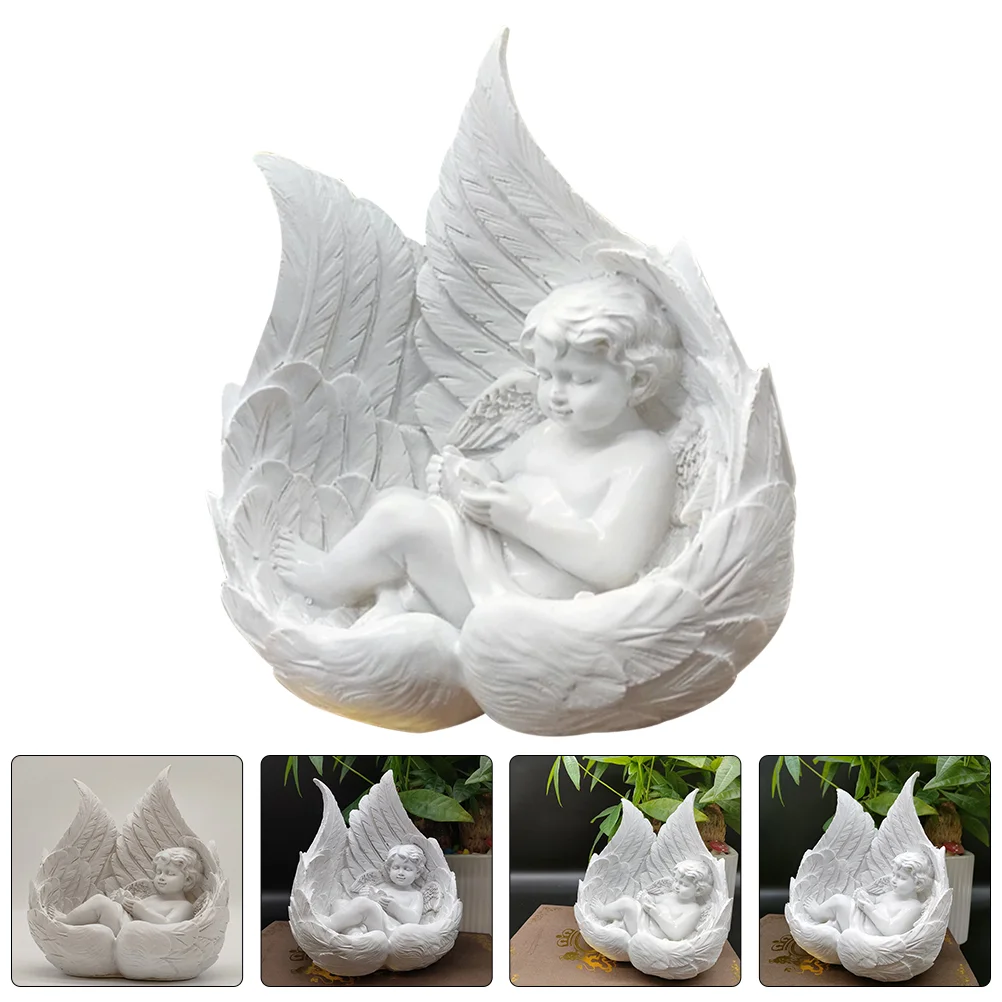 

Angel Statue Garden Fairy Statues Sculpture Figurines Angels Outdoor Cherub Wings Greek Figurine Little Props Photo Church