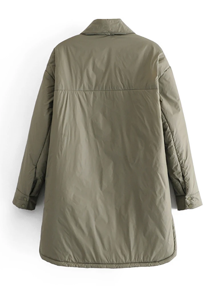 WYWMY Winter Jacket Women Long Coat Thin Parka Oversize Shirt Coats Femme Armygreen Outerwear Coats Bf Long Sleeve Coats