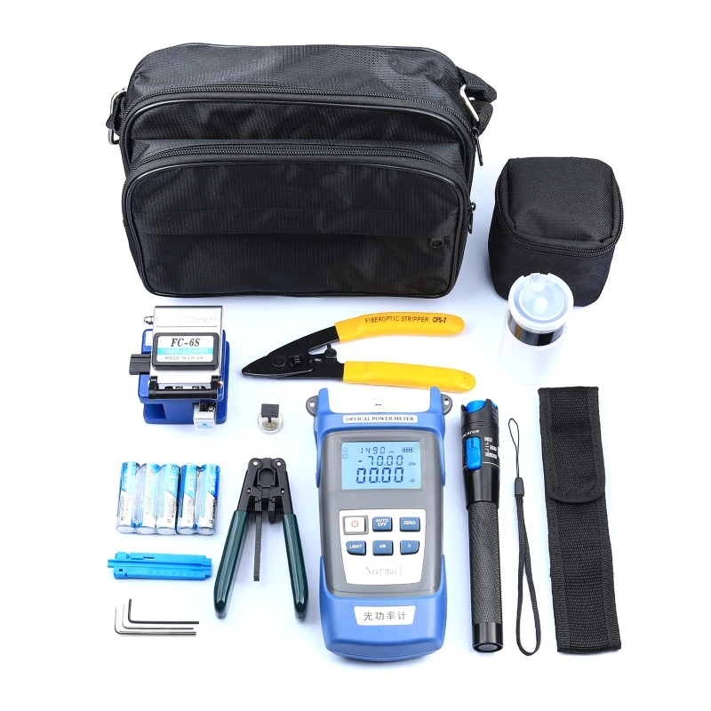 Optical Fiber Tool Kit with FC-6S Fiber Cleaver for Stripping Fiber Optic Cables Dropshipping