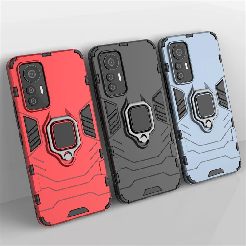 For Xiaomi 12 Lite Case for Xiaomi Mi 12 Lite 12X 12S Pro Cover Funda Armor Finger Ring PC Phone Bumper For Xiaomi 12 Lite