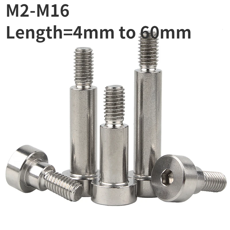 

M2 M2.5 M3 M4 M5~M16 Inner Hex Positioned shaft Shoulder Screw 304Stainless Steel Hexagon Plug Limit Screw Cup Head Bearing Bolt