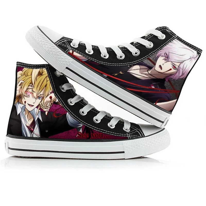 

Unisex Anime Diabolik Lovers Komori Yui Sakamaki Shu Preppy Student Duck Shoes Casual Canvas Shoes Plimsolls Rope Soled Shoes