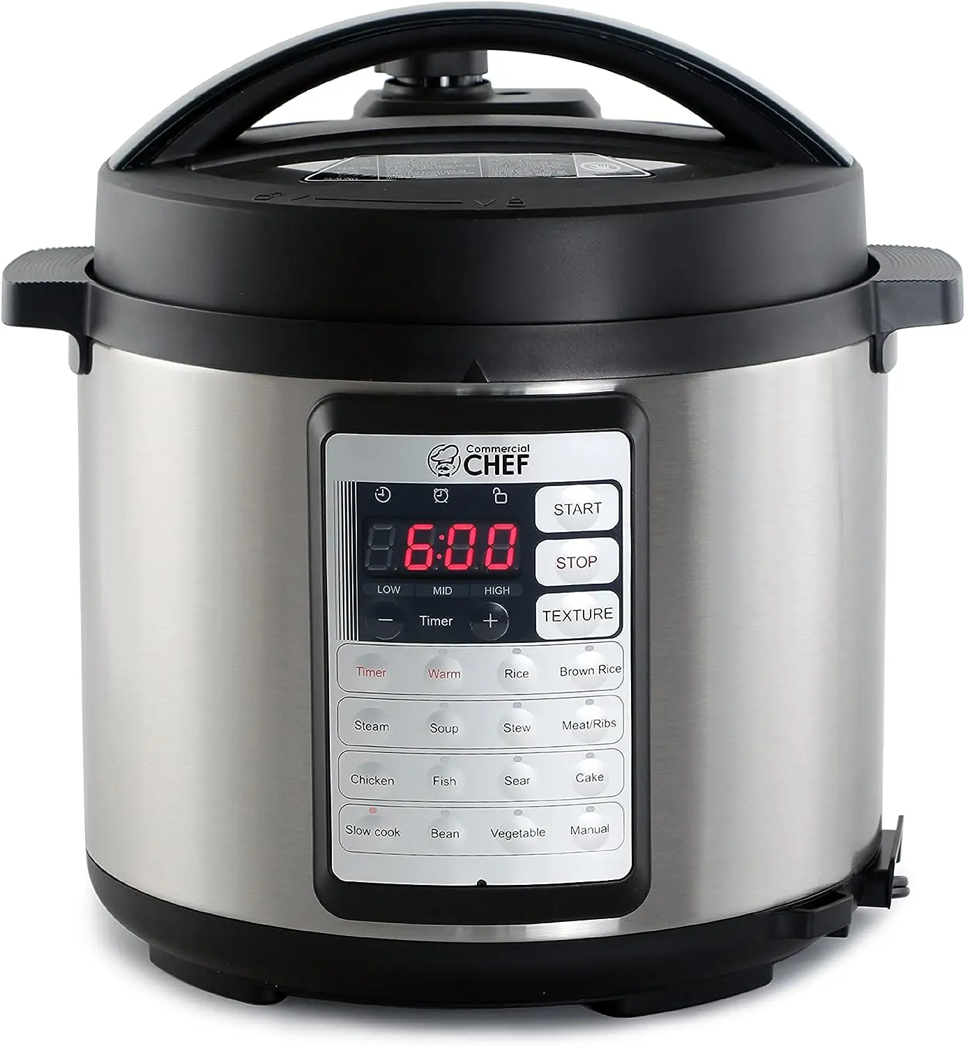

Cooker 6.3 Quarts, 24-Hour Preset Timer, Stainless Steel Interior with Safety Features