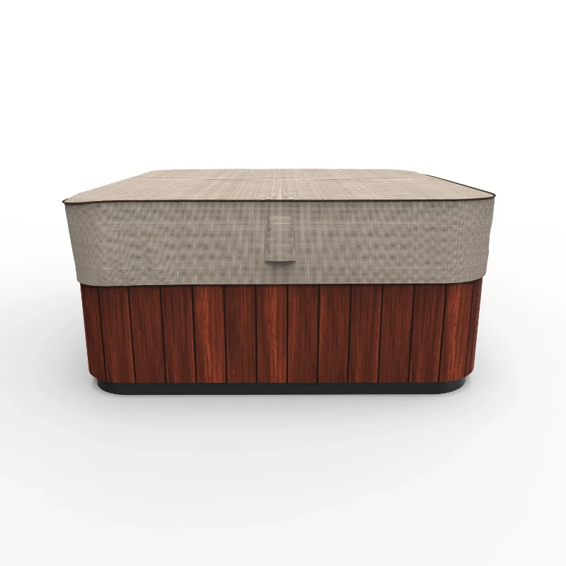 

Brown / Beige Patio Square Hot Tub Cover, English Garden